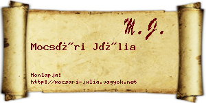 Mocsári Júlia névjegykártya