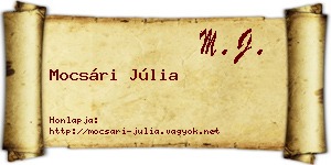 Mocsári Júlia névjegykártya